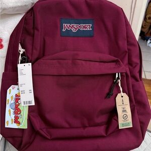 JanSport Burgundy Backpack with Laptop Sleeve